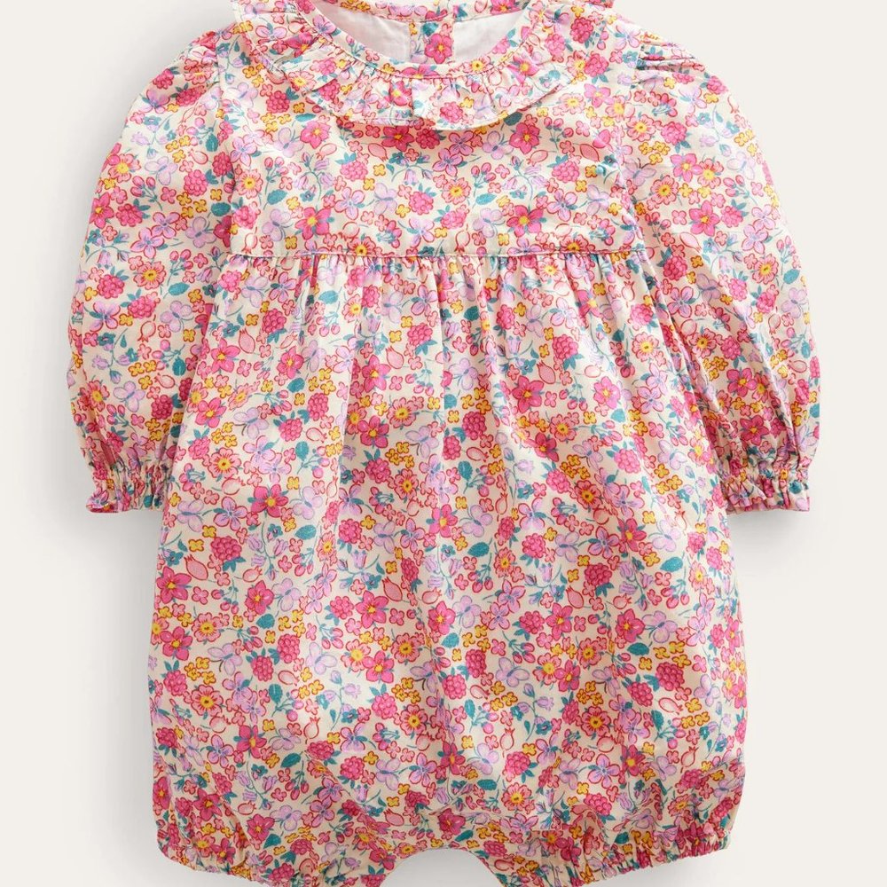 NWT Mini  Boden Long Sleeve Woven Romper